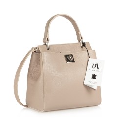 Geanta dama din piele naturala DiAmanti Messina Rose Taupe